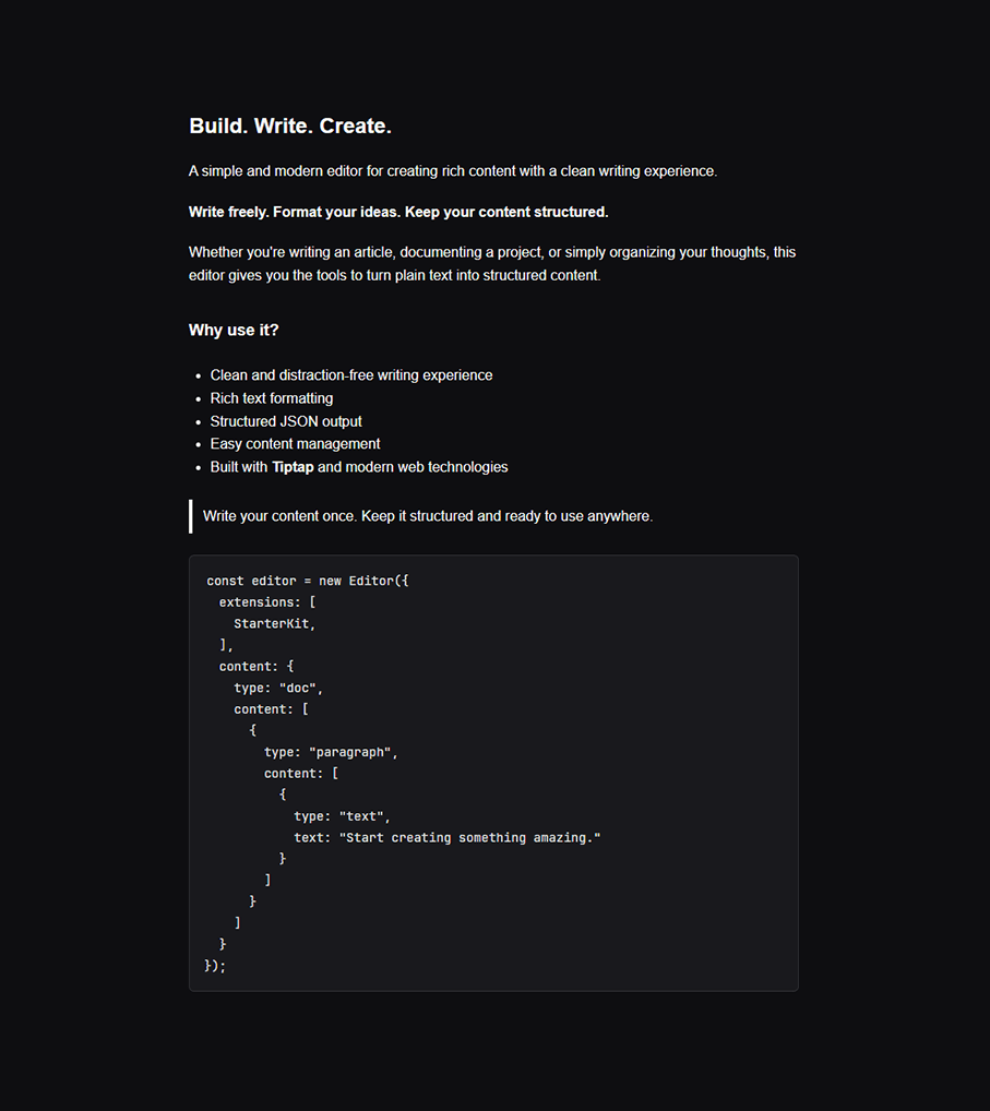 Tiptap Editor